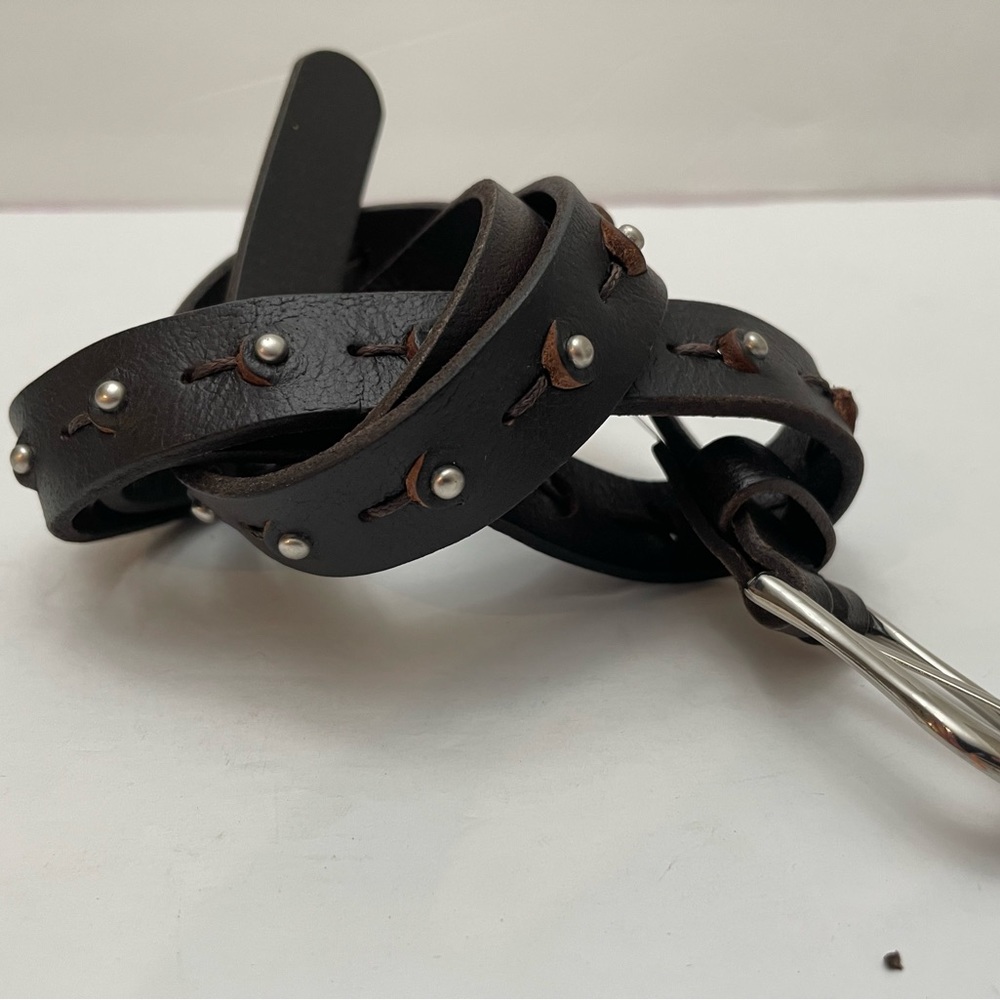 Dark brown leather belt size large